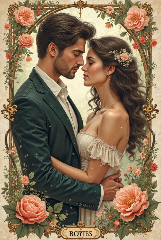 beautiful man and woman　LOVERS　flower　 card style