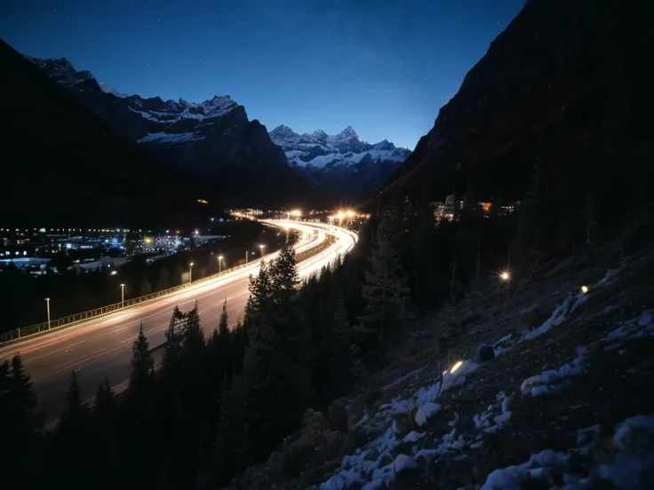 night street, breathtaking view, high-resolution, ultra-detailed