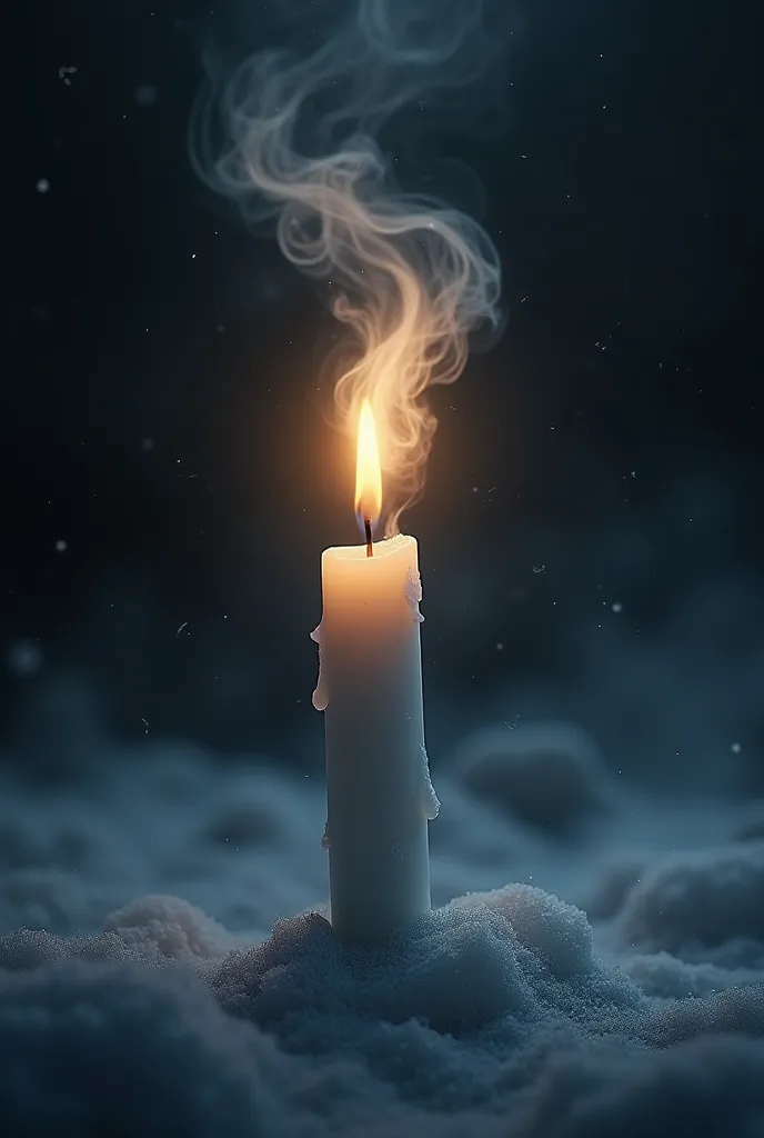 The expression of a white candle being cold in the wind