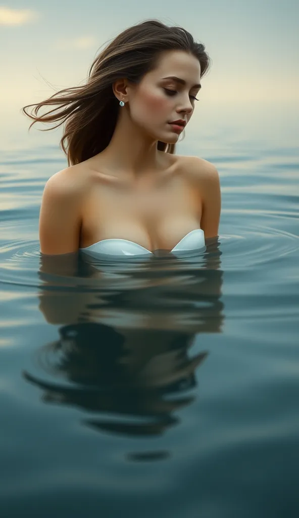 she is in the water