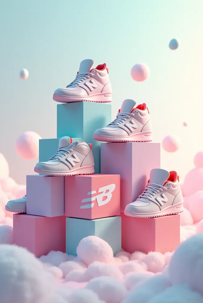 Boxes from sneakers with the New Balance logo