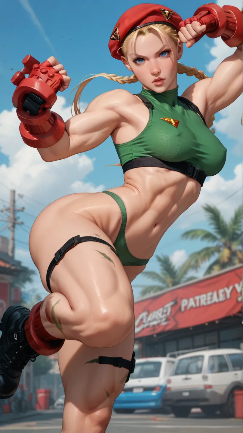 Cammy White Street Fighter big ass in action pose