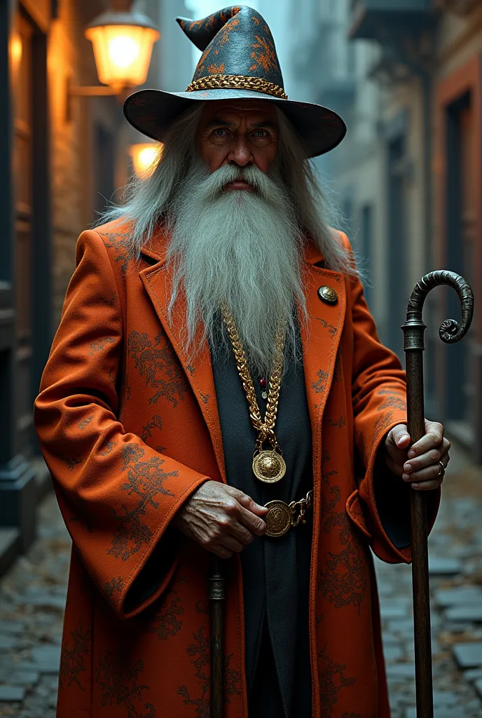 Gandalf dressed in a pimp suit