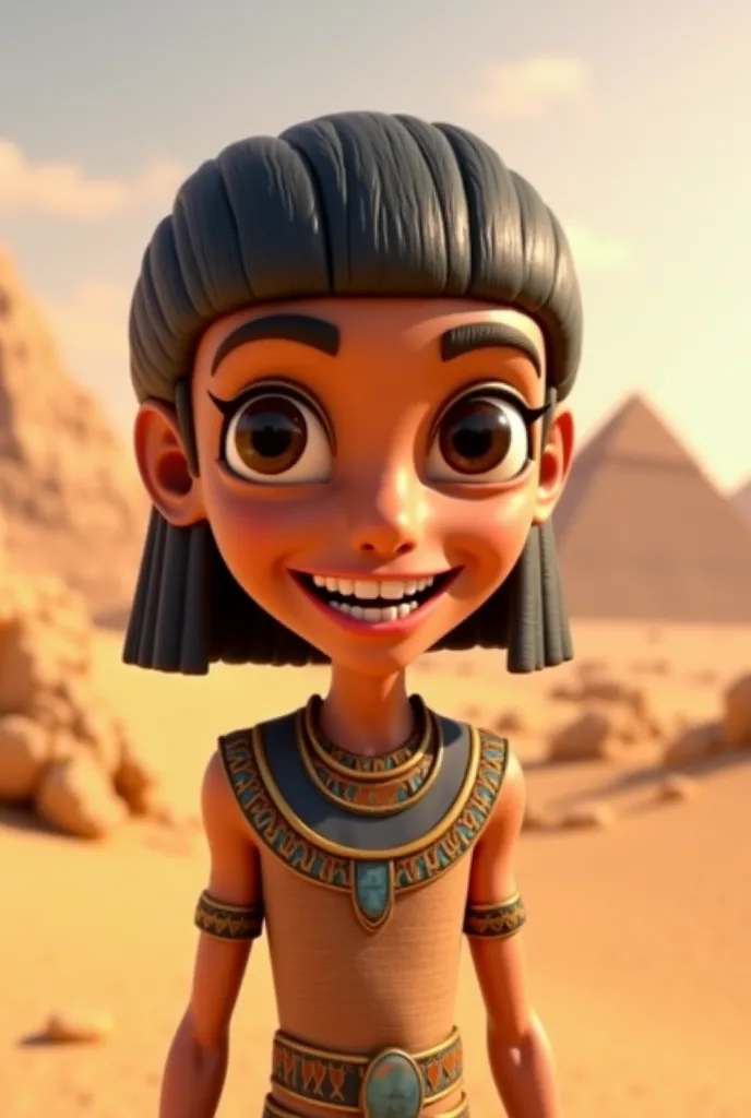 An Egyptian  with anterior teeth animation