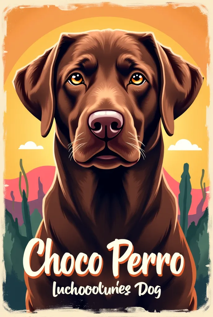 Picar poster that says Choco Perro Labrador chocolate eyes honey