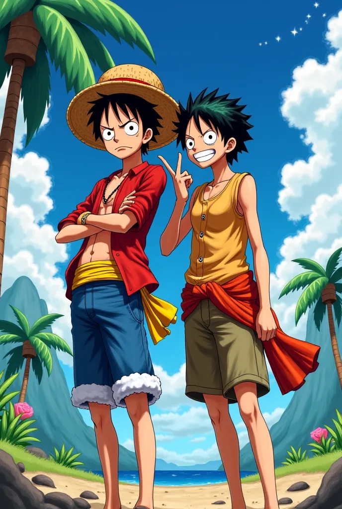 Luffy with his brother Acee in one piece 