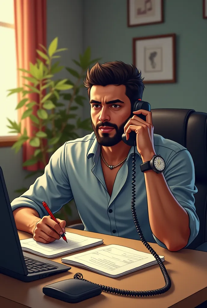 Well look, I want to make a picture of my manager wearing a watch and listening to calls and calling them. The call will be entered with the customer who is not sure about the landline number 
Take it comics from the Ramadan movie. Congratulations to Abu E...