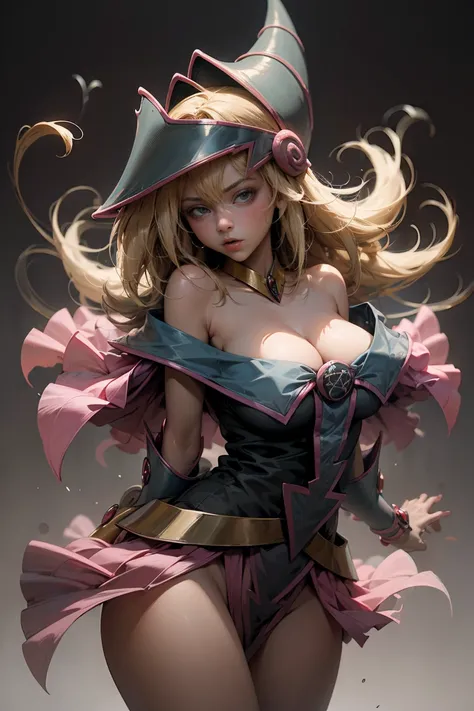 (masterpiece:1.2), (the best quality:1.2), perfect lighting, Dark Magical Girl casting a spell,  floating in the air , big boobs, neckline, magic background. Transparent hearts in the environment,   Sensual and Subjective Pose Background. hot. magic backgr...