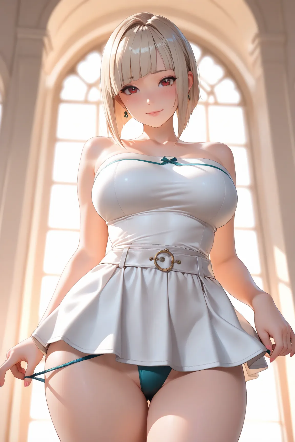 (masterpiece, mini skirt , More details, 8K, 4k,  Hi res , ridiculous :1.3), ( Detailed Textured Lighting , detailed surface lighting for spectators ), [ color pastel ] [ Calm colors ] [ anime screenshot ] [ Photorealistic] A 3D character model ,perfect pr...