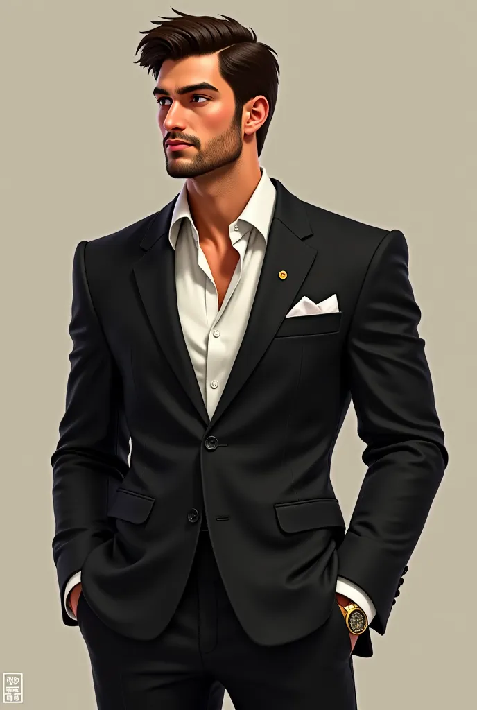  
 Male Protagonist (Eli Monti) Stealing into light silver, striking light colored eyes Rich, a tanned Italian skin Body with muscles and tattoos. She usually wears a black suit and a white shirt Her chin is short, covered with dirty beards Wearing expensi...