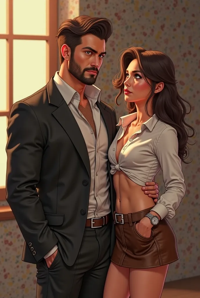  
 Male Protagonist (Eli Monti) Stealing into light silver, striking light colored eyes Rich, a tanned Italian skin Body with muscles and tattoos. She usually wears a black suit and a white shirt Her chin is short, covered with dirty beards Wearing expensi...