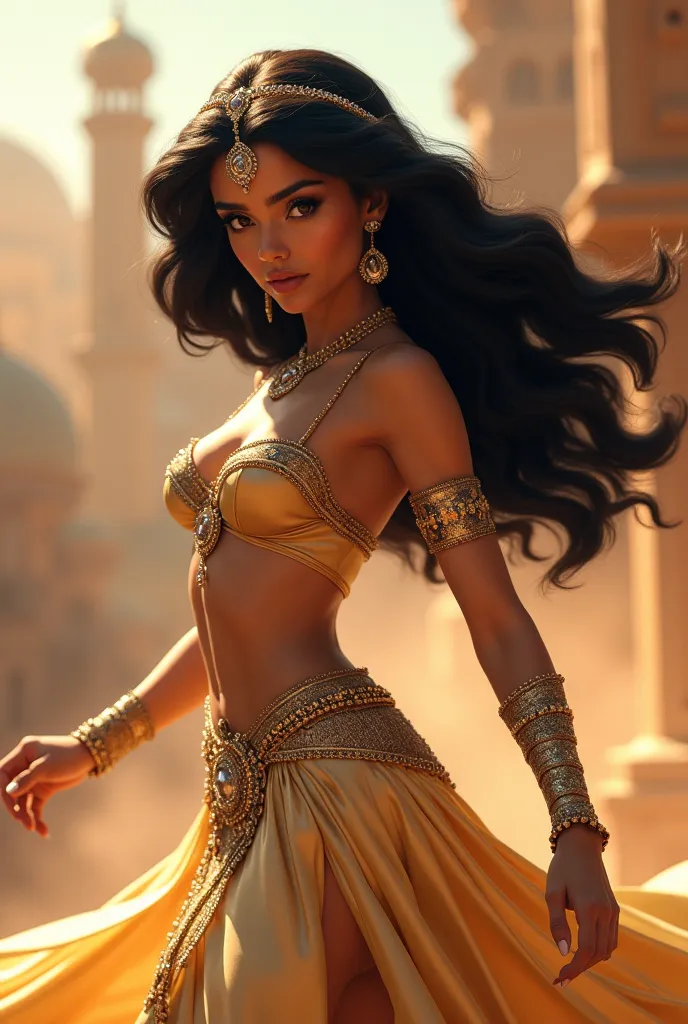  Dazzling Princess Jasmine, 8k photo, in action, cinematic.