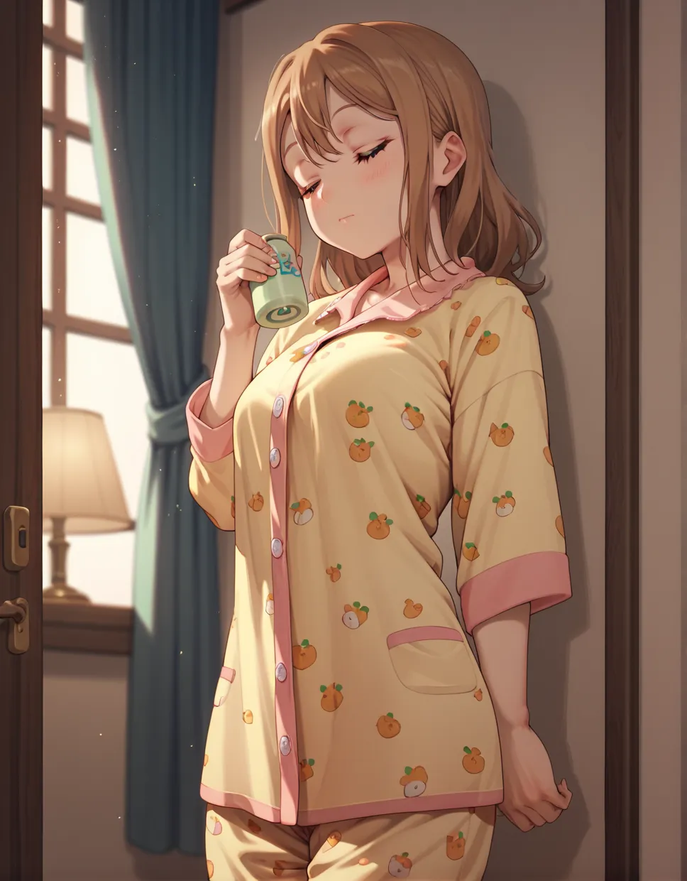 Hanamaru Kunikida is sleeping in pajamas