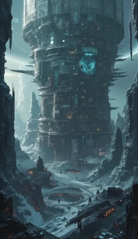 Deep within the frozen caverns of Zyphor-9 lies Eryndral’s military district, an imposing stronghold carved into the ice itself. Towering fortress-like structures, reinforced with a fusion of crystalline metal and obsidian plating, rise ominously from the ...