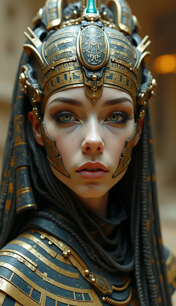 Close up front face When ancient Egypt meets futuristic dystopia, technology becomes timeless. Would you dare to download the gods