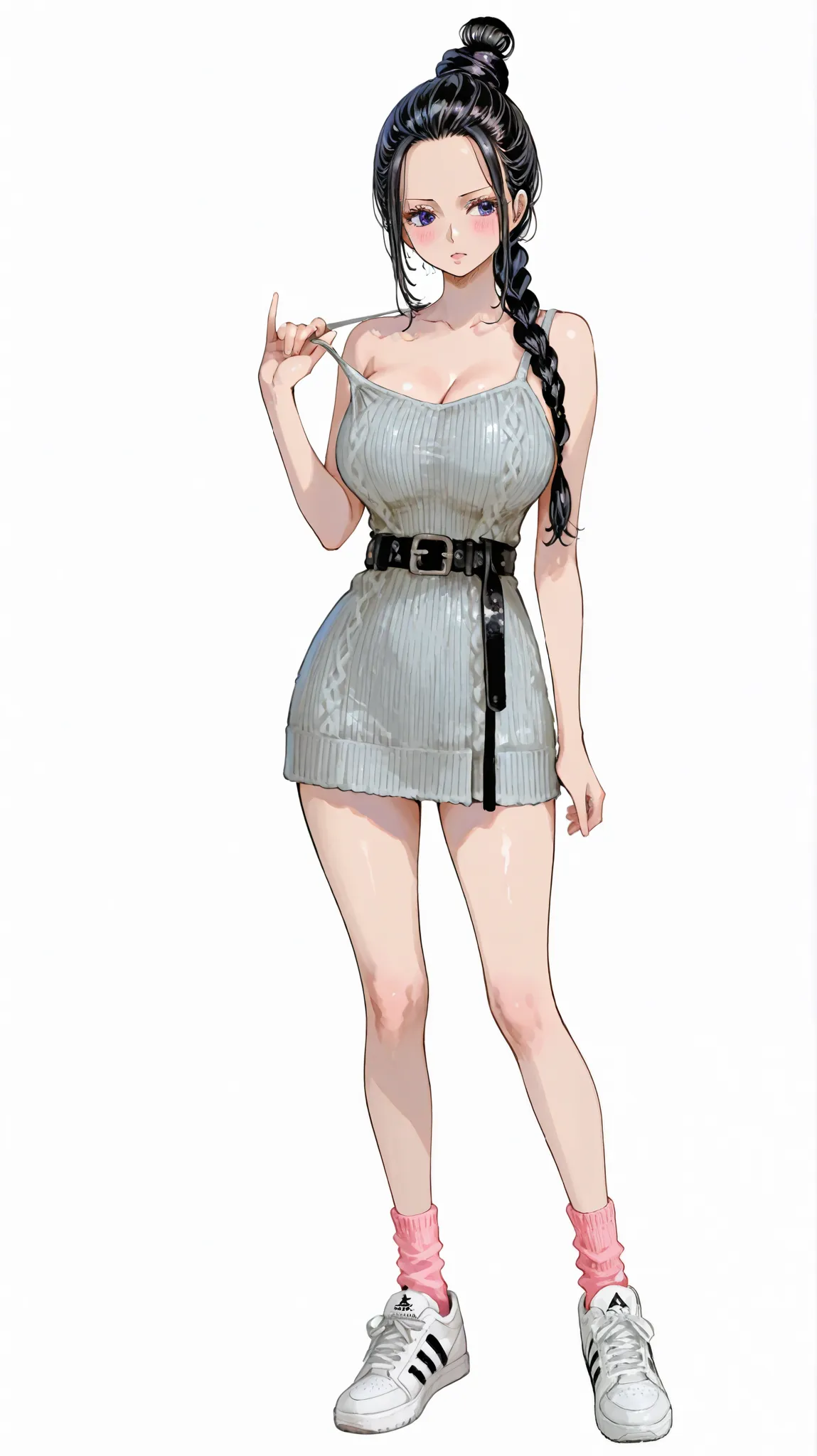 usnr、onepiecestyle、(onepiecestyle:1.2)、alone、girl、超details、pastel colorアート、(has a pure white background:1.4)、white background、details、Detail Eyes、pastel color、pretty face、cute face、dress character、 beauty、Big Breasts、（full body:1.2）、embarrassing expression...