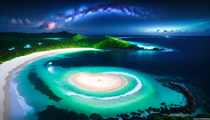 超high image quality during sick leave,high image quality during sick leave,high quality,Spectacular views at night,Tropical Beach, light green to bright green ,The ocean breeze is blowing,blue fluorescent beaches expand spectacular ocean views,Blue light s...