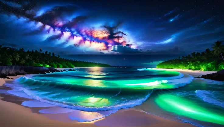 超high image quality during sick leave,high image quality during sick leave,high quality,Spectacular views at night,Tropical Beach, light green to bright green ,The ocean breeze is blowing,blue fluorescent beaches expand spectacular ocean views,Blue light s...
