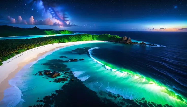 超high image quality during sick leave,high image quality during sick leave,high quality,Spectacular views at night,Tropical Beach, light green to bright green ,The ocean breeze is blowing,blue fluorescent beaches expand spectacular ocean views,Blue light s...