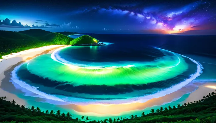 超high image quality during sick leave,high image quality during sick leave,high quality,Spectacular views at night,Tropical Beach, light green to bright green ,The ocean breeze is blowing,blue fluorescent beaches expand spectacular ocean views,Blue light s...