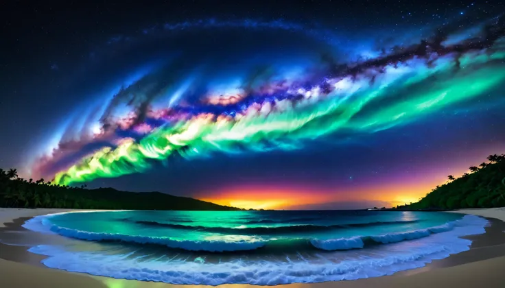 超high image quality during sick leave,high image quality during sick leave,high quality,Spectacular views at night,Tropical Beach, light green to bright green ,The ocean breeze is blowing,blue fluorescent beaches expand spectacular ocean views,(Blue light ...