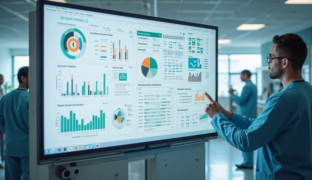 Innovative use of digital whiteboards in medical settings　Hospital management and patient information visualization　Image of