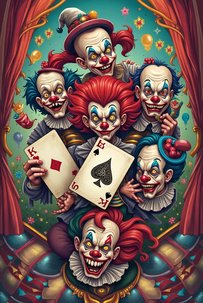 Show me clown tattoos with cards