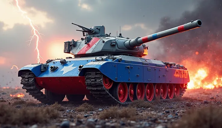 Thumbnail Design Brief ( Russia 2026 T-26 Tank )

Tank: ( Russia 2026 T-26 Tank), with a bold, high-contrast look.

Russia Flag Theme: Entire tank wrapped in  Russia. flag colors ( full red shiny , full white shiny, full blue shiny), with stars on the turr...