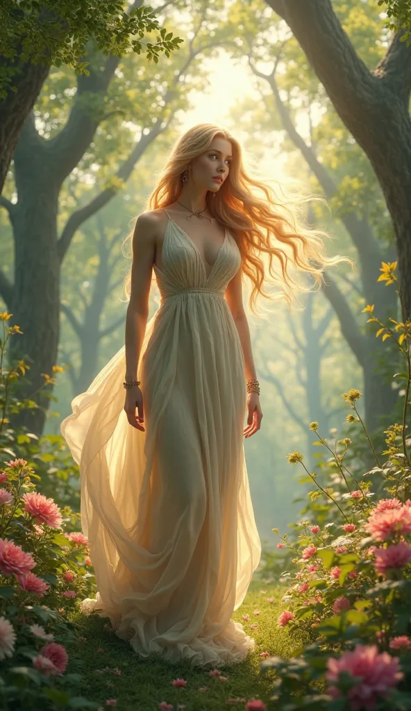 Aphrodite in a forest in 3D