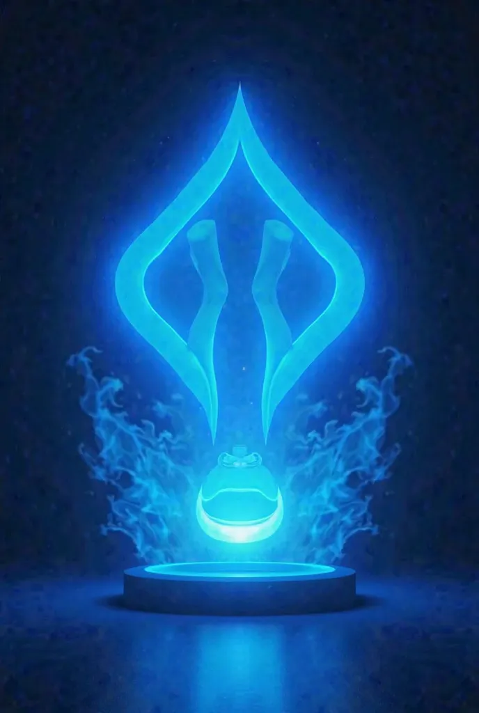 Create a neon blue symbol that means being reborn in HD