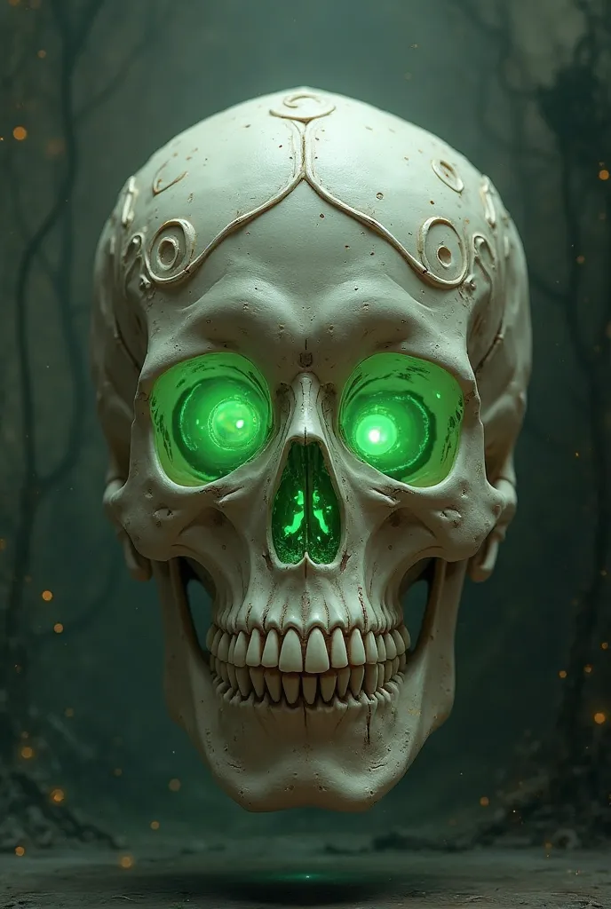 I want a skull without the jawbone that has a green orb inside