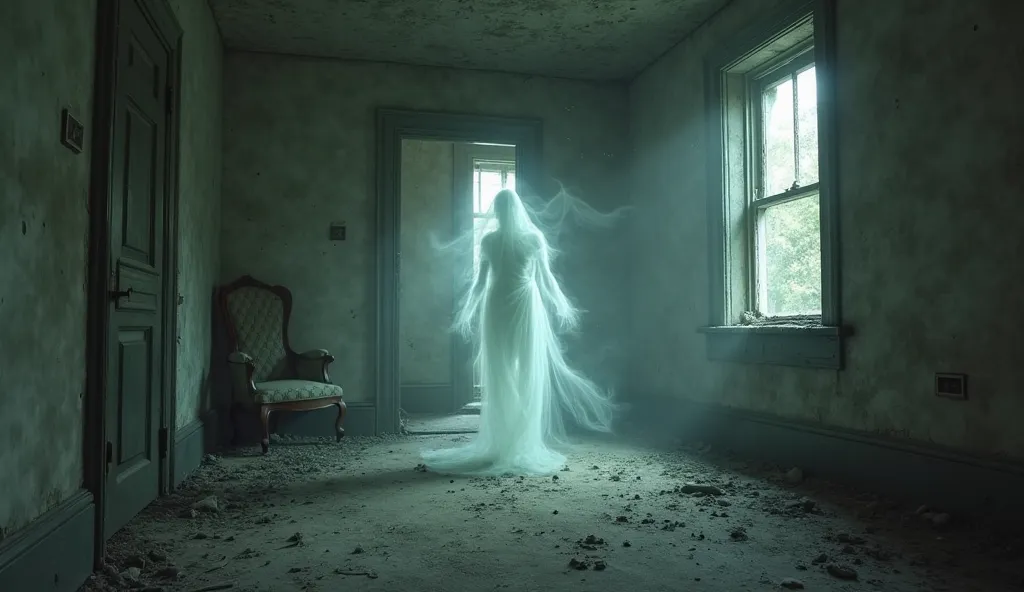 ghost in abandoned house