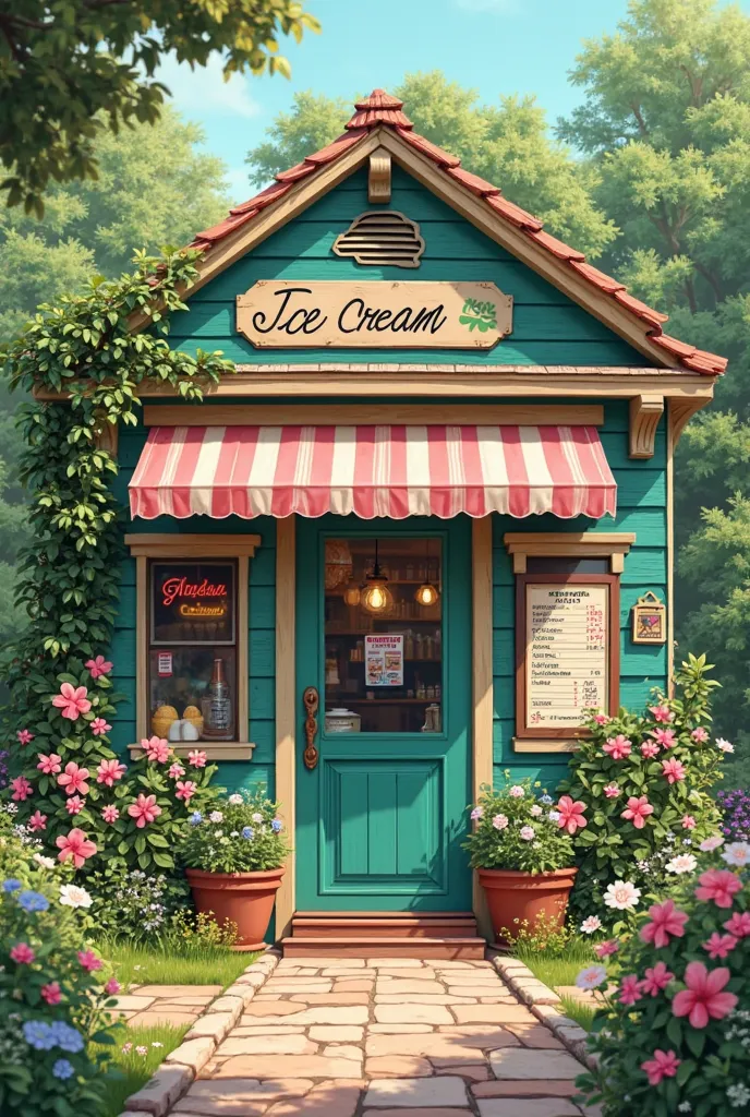 Green family ice cream shop