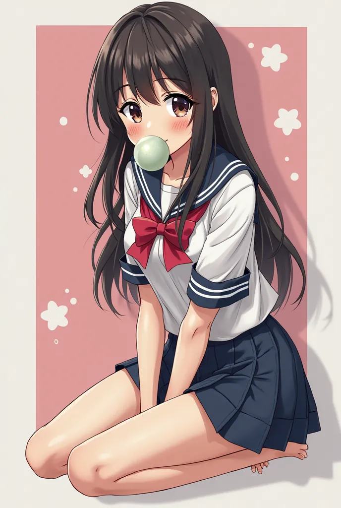 anime girl with a big dille in her mouth, an anime drawing by Jin Homura, pixiv, process art, seductive anime girl, hyperrealistic schoolgirl, beautiful alluring anime , a hyperrealistic schoolgirl, realistic schoolgirl, ecchi anime style, teasing smile, p...