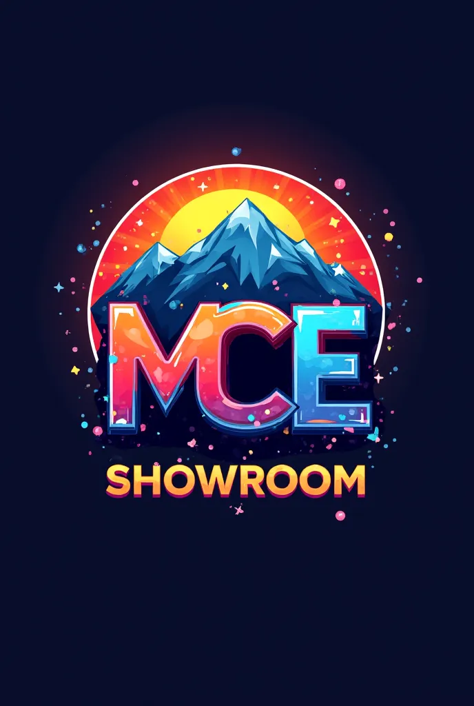 I want a colorful and ingenious logo that says M C E in the middle and below showroom 