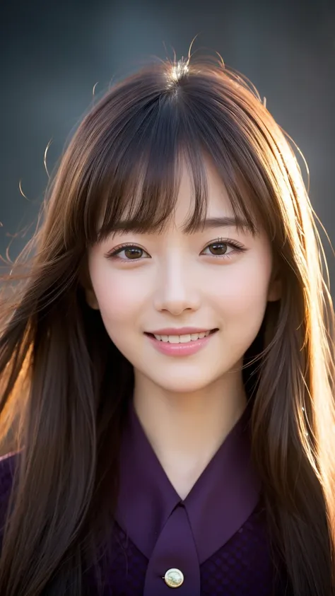 ((top quality,8k,masterpiece:1.3)), anatomically correct、1 girl,10th Generation,Gives a classy impression、long hair、smile,watching viewers,high resolution, masterpiece, asymmetrical bangs、textured skin, ultra high definition, A luxurious background、British...