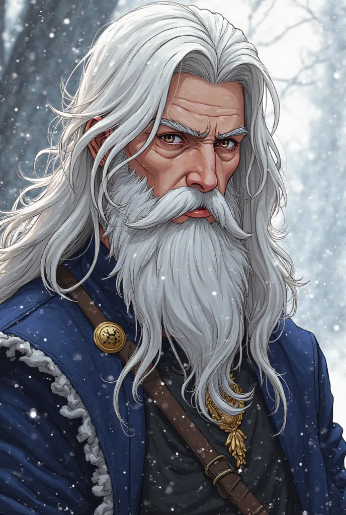 Create a character for me to make manga
I want her to have a body problem. He has long white hair, has a scar on his left eye, and has a strong physical and magical energy because he is a descendant of kings and has a masculine and luxurious beard