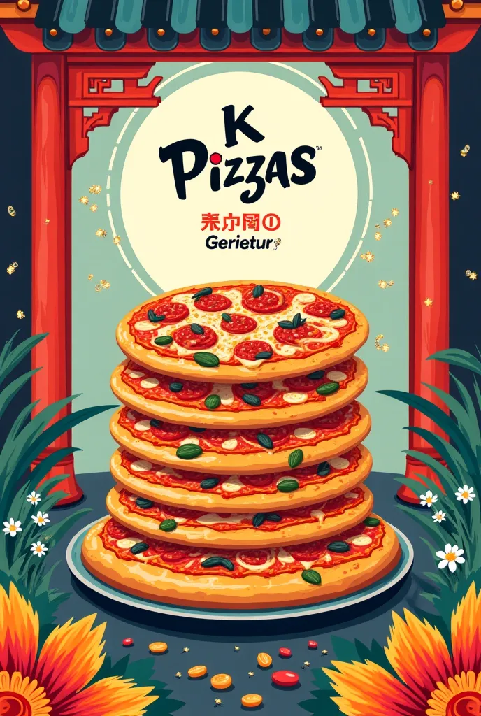 Cover of Korean pizzas with the name k pizzas