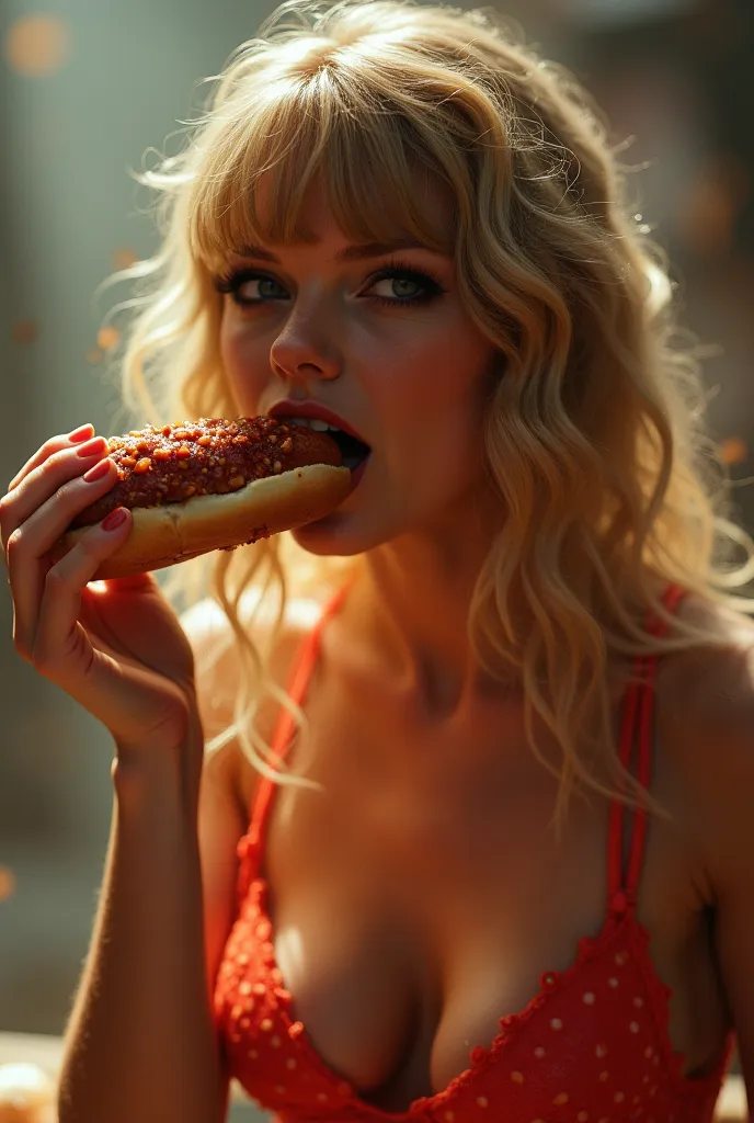 Taylor swift naked eating a chili dog