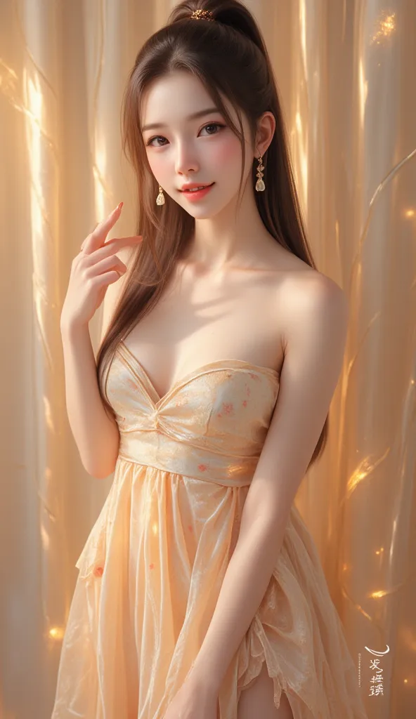 (  Super Cute Young Face  :1.1),(  Sparkling Clear Glamorous Eyes  :1.1), (Japanese idol's face :1.1),Super real,Surreal,  Very Beautiful Cute Girl  ,(Baby Face:1.2),(18 years old:1.2),, fine, smooth and soft long brownish yellow straight hair, fair skin,(...