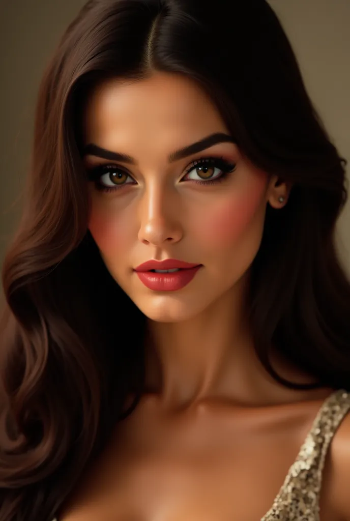 Here’s a refined prompt incorporating a long face shape:

"Create a hyper-realistic portrait of an exceptionally beautiful woman with a long, elegant face shape, inspired by the timeless beauty of Monica Bellucci. She has deep, expressive hazel eyes framed...