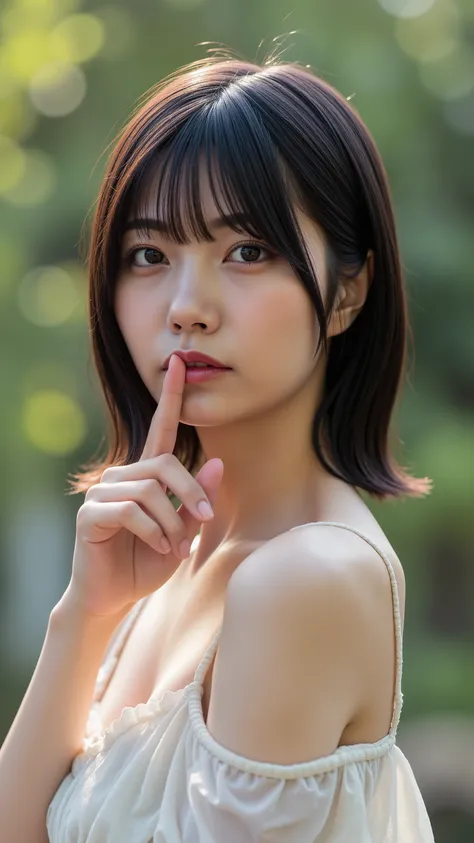 a high resolution photograph of a Japanese young woman, (photo-realistic, realistic, masterpiece, best quality), Intricate details, extremely detailed, ultra high definition, 8k, film grain, lens flare glow, sharp focus, professional lighting, fashion shoo...