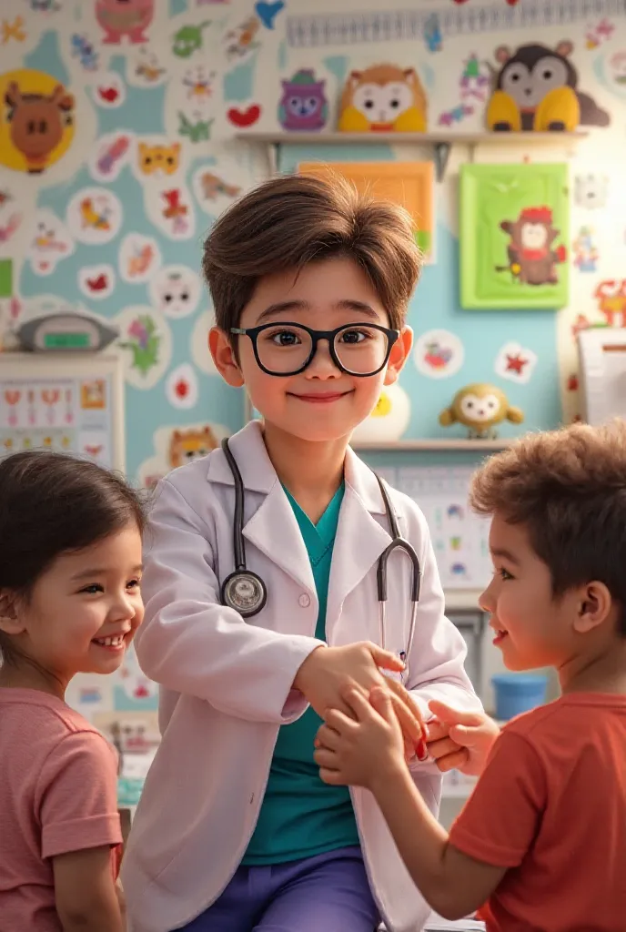 Can you create an image where I see myself as a pediatrician please