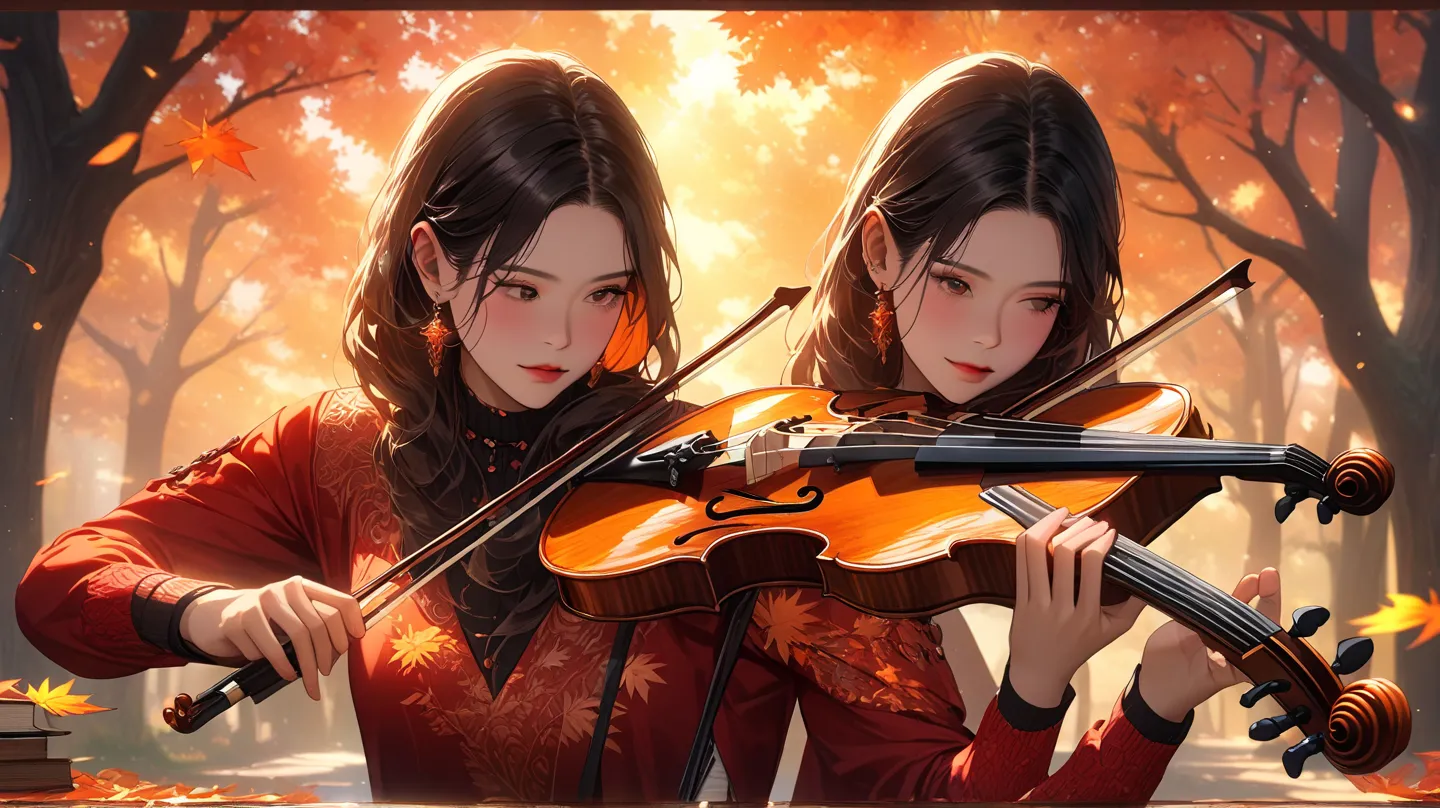 ((best quality, detailed 8k, highres, masterpiece:1.2), ultra-detailed, realistic, detailed crystal-clear visuals, detailed violin carving, detailed hourglass silhouette, detailed sound holes, detailed elegant arches, detailed polished woodgrain, detailed ...