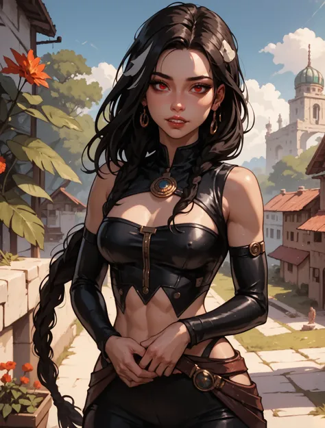 masterpiece, HD , great quality, very aesthetic, absurd, high contrast , high color palette , light glare ,Latest ,2.5D,Volummetric lighting, Sweet, jung, 1 girl, aztekisch, round face, slim lips, small breasts, red eyes,athletic body, aztekisch, white ...
