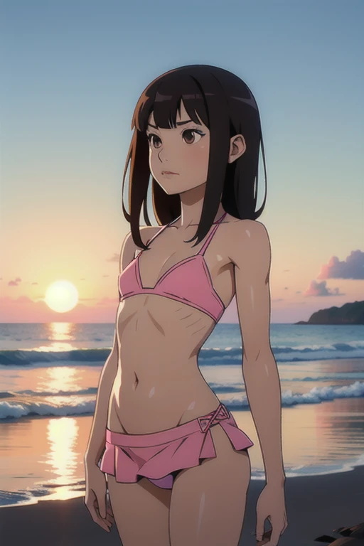 Momoi Rin,Hatsume Rina,Usaki Rina,Mitsuki Hikari,
Asian japanese girl,
big ears, blunt bangs, long dark hair, big brown eyes, delicate jawline, 
Sculpted abs,very young,flat chested girl,very small breasts, very thin, lean body, 
realistic textures, realis...