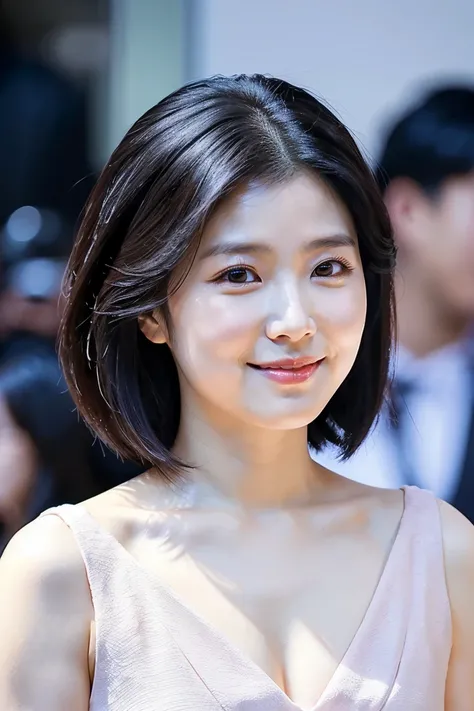 full body、black hair short hair、Age 35、I can see my cleavage、 woman dressed in white , Closeup of Tsuyu , Beautiful Korean Woman Wearing Black Hair, Gorgeous Young Korean Women, Cute Korean Actresses,  Nam Jae-yeon, Korean idol portraits,  Jung Hwa-choi , ...