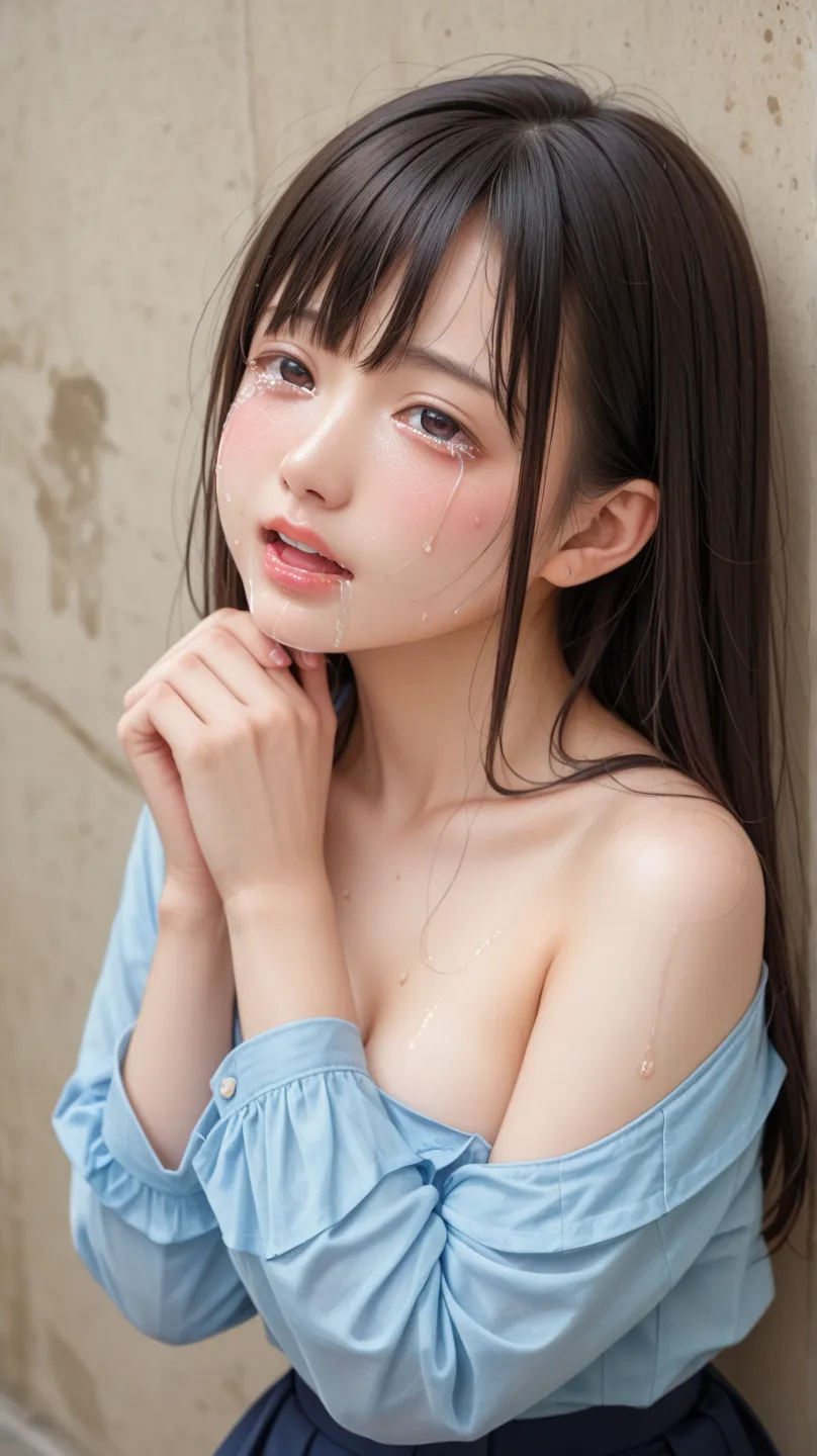 Genuine、Genuine、live-action、Japan、 Japan人、 white skin、  black hair、   Cute Hairstyles          、 bondage、            young woman、、thin body、short、naked、、very cute face 、 、           My Body Is Sweating     、Cloudy liquid、 crying face、Sweaty face、 赤い頬、     ...