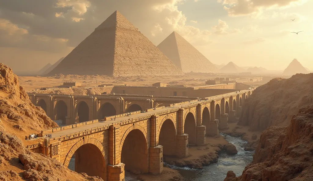 Great Pyramid of Giza, Roman aqueducts, ancient stone bridges