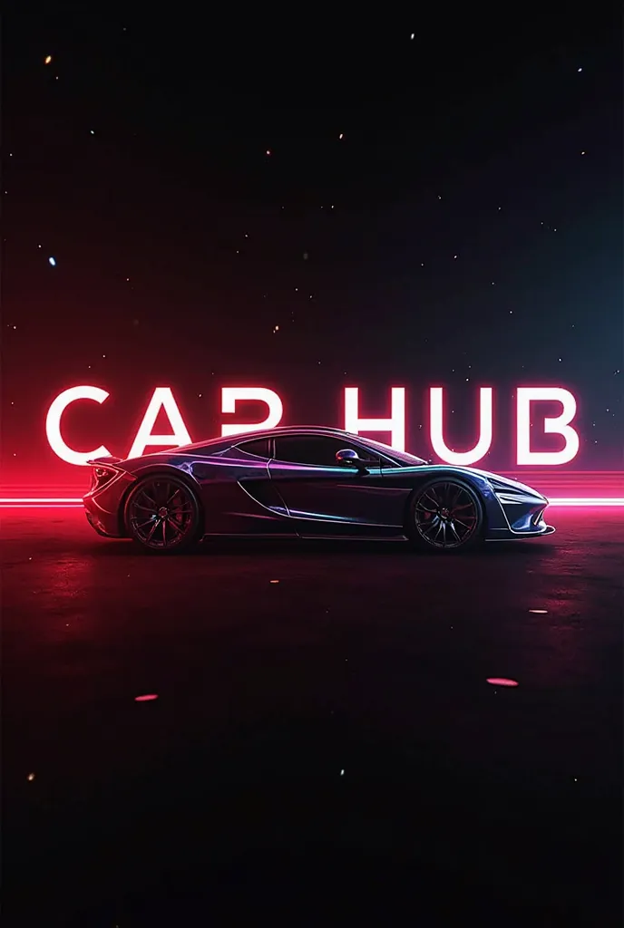 "A high-quality, colorful disclaimer image for a car review YouTube channel named 'Car Hub Auto'. The image should have a sleek, modern design with a black and red gradient background, symbolizing speed and luxury. Bold, white text in a futuristic font rea...